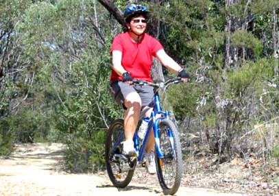 Jann conquers one of the hills - tony fathers